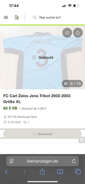 Tricou raritate Carl Zeiss Jena fotbal