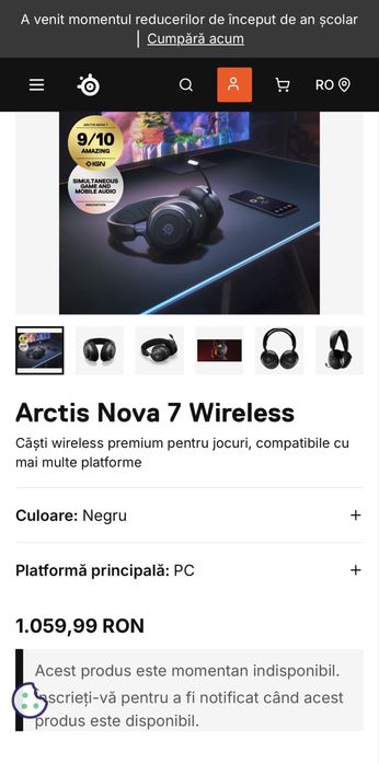 Casti Gaming Arctis Nova 7 Wireless