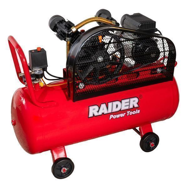 Въздушен компресор 100 л 2cp 1.5kw 170 л/мин. 2 бутала 8 бара 220v rai