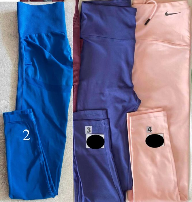 Клинове спортни Nike, Gymshark и други в комплект за спорт Нови, 7 бр, р-ри XS, M, L. с цени