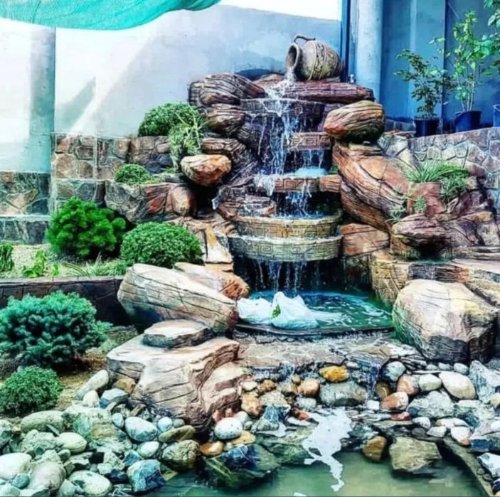 Пруд водопад ручей бассейн фонтан строительство