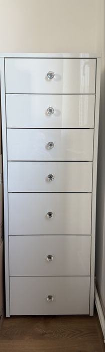 Masă machiaj + oglindă LED + comodă – SET COMPLET PREMIUM
