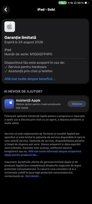 Vand ipad 11 (a16) 128gb ca nou