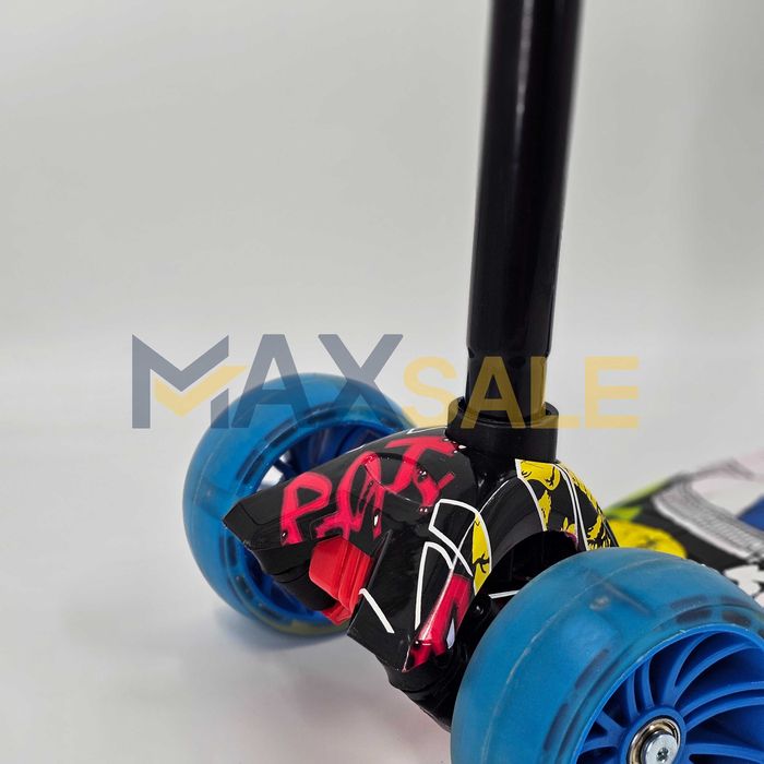 Детска тротинетка с 3 светещи колела синьо триколка колело дете спорт