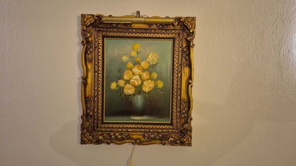 Картина с жълти рози - маслени бои