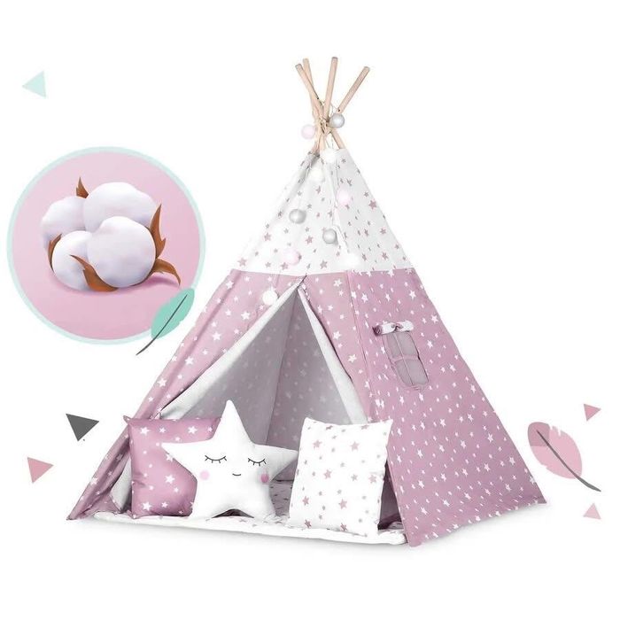 Детска палатка за игра, Модел Tipi със звезди,