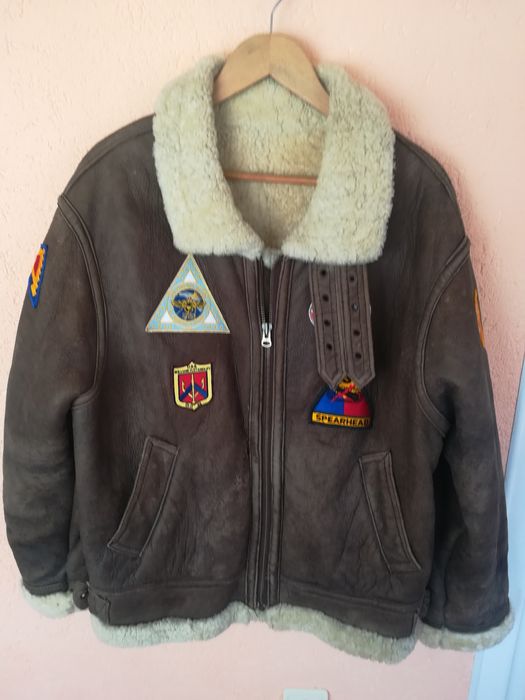 Geaca piele bărbați blana Aviator Raker Xl