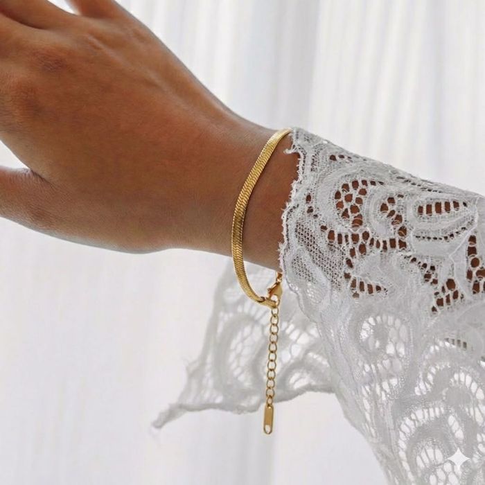 Bratara Premium Placata Aur 18K - Model Snake Minimalist, Set Cadou