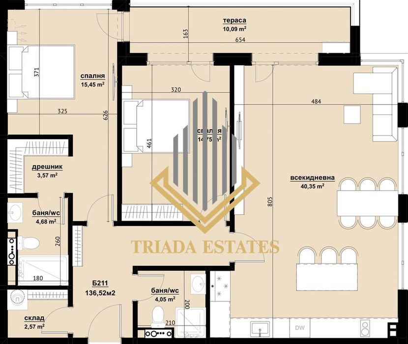 3-стаен в Бургас-Хоризонт площ 137 цена 190000