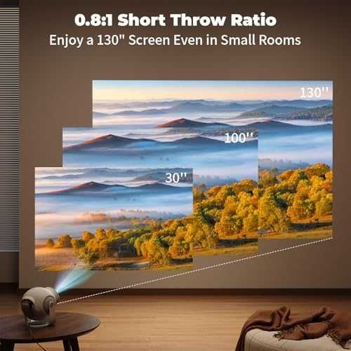 Нов Смарт мини проектор 1080P 480 ANSI WiFi 6 Android 14 180° ротация