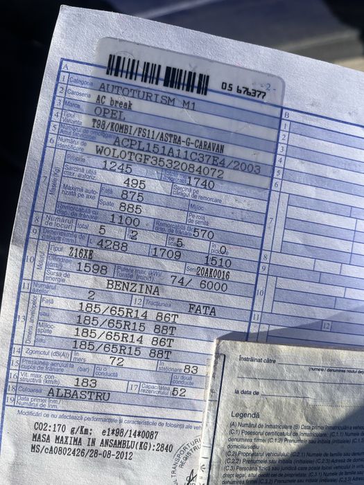 Piese opel astra g 1,6 i 16 v