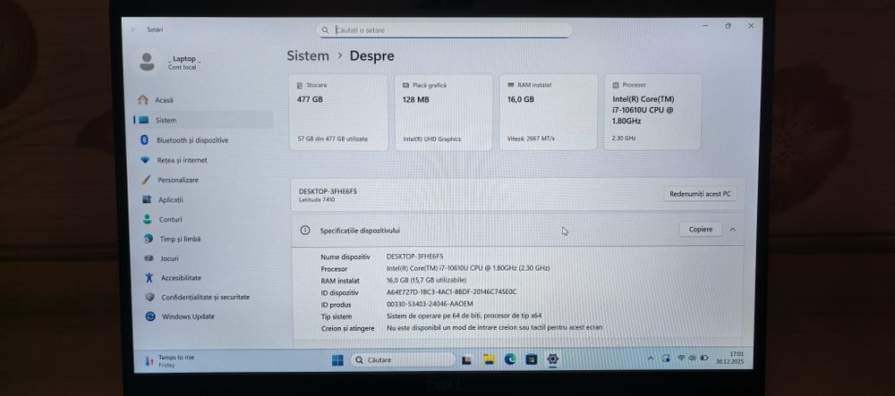 Laptop Dell Latitude 7410_i7 10610U--16GB LPDDR4X-512GB SSD_14"FHD IPS