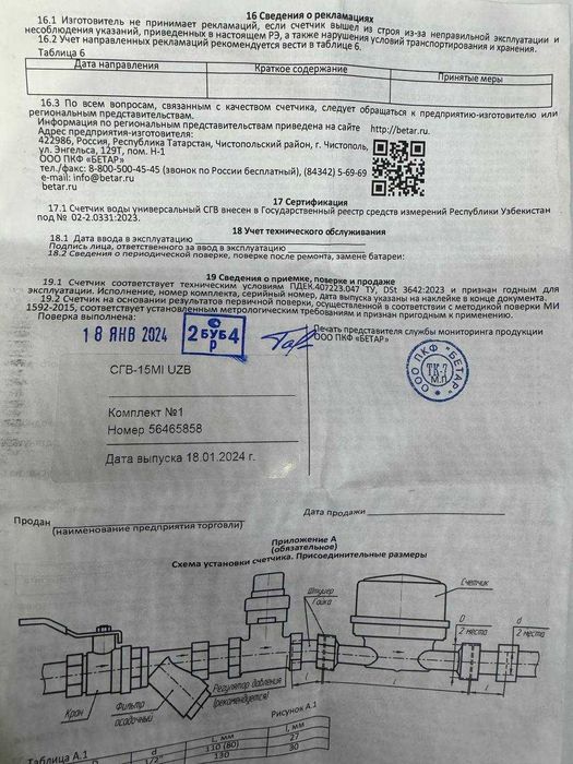 Счетчик воды Бетар СГВ-15MI оптом