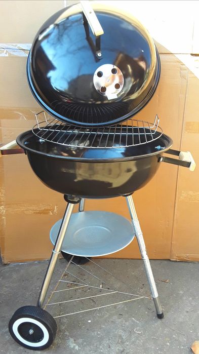 Gratar rotund ⊙ 47 cu roti si capac NOU+ Bonus perie pt gratar 100 Lei