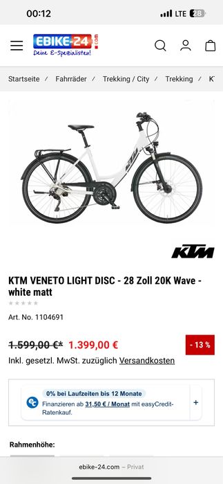 Bicicleta Ktm street
