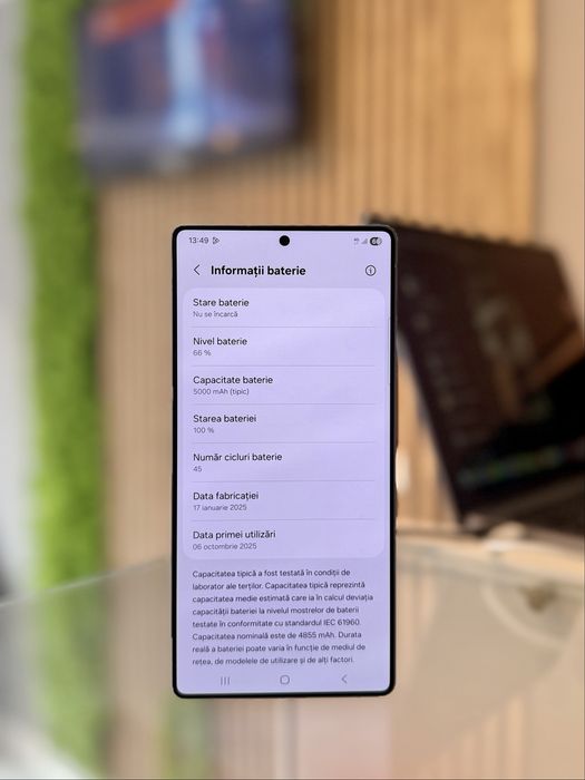 **ATS GSM**Samsung S25 Ultra 256Gb White/Baterie100%/Fact+Gar 12 luni