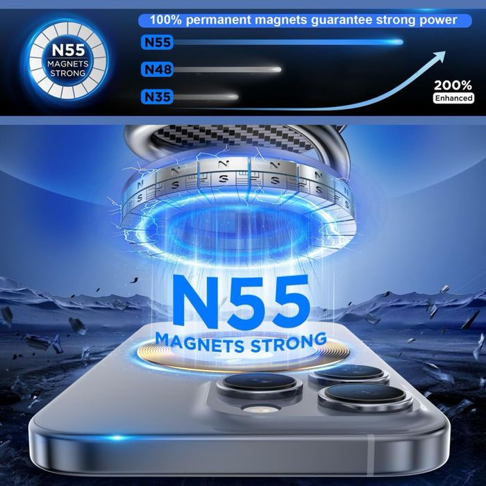 Suport magnetic auto telefon, ventuză 360°, braț reglabil, carbon