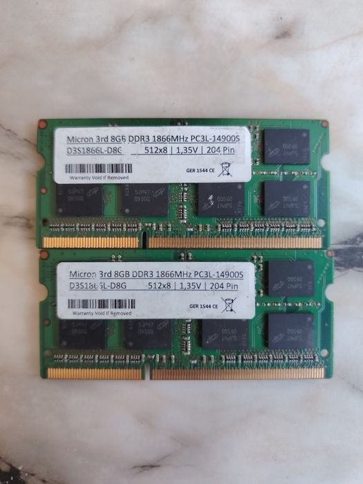 Памет за лаптоп 16GB (2x8GB) Micron 1866 MHz DDR3L