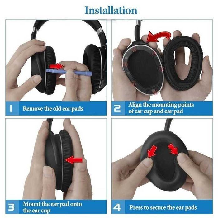 Set 2 bureti pentru casti Sennheiser PXC 550-II Wireless / PXC 550 / PXC 480 / MB 660 UC MS / 709350 / EPOS MB 660 UC MS - Plasa - Spuma cu memorie