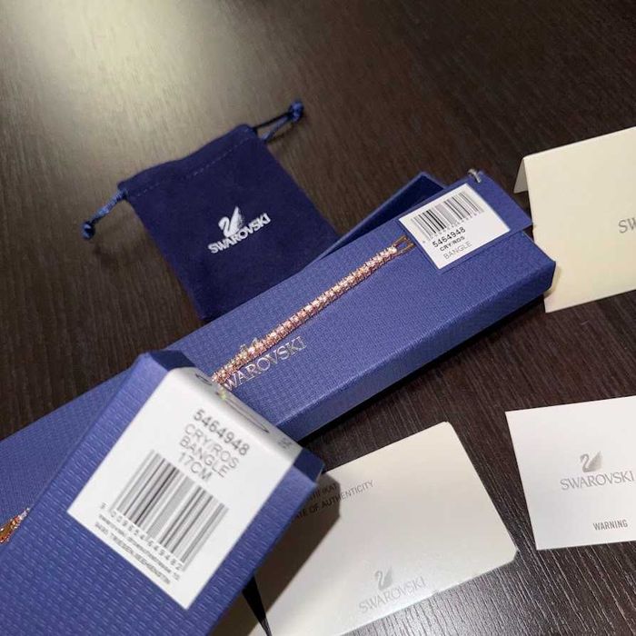 Bratara Swarovski Matrix Tennis Rose/Gold