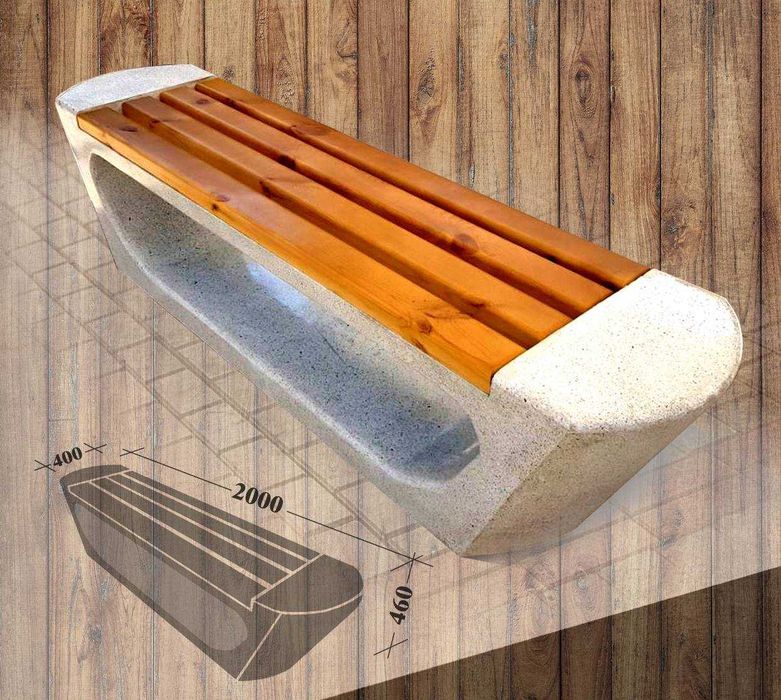 Скамейки и урны бетонные для парков и детских площадок