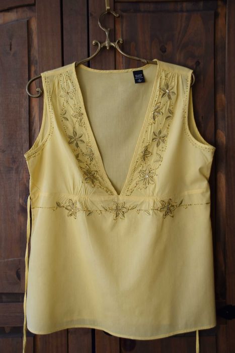 Bluză galbenă made in India, 100% bumbac