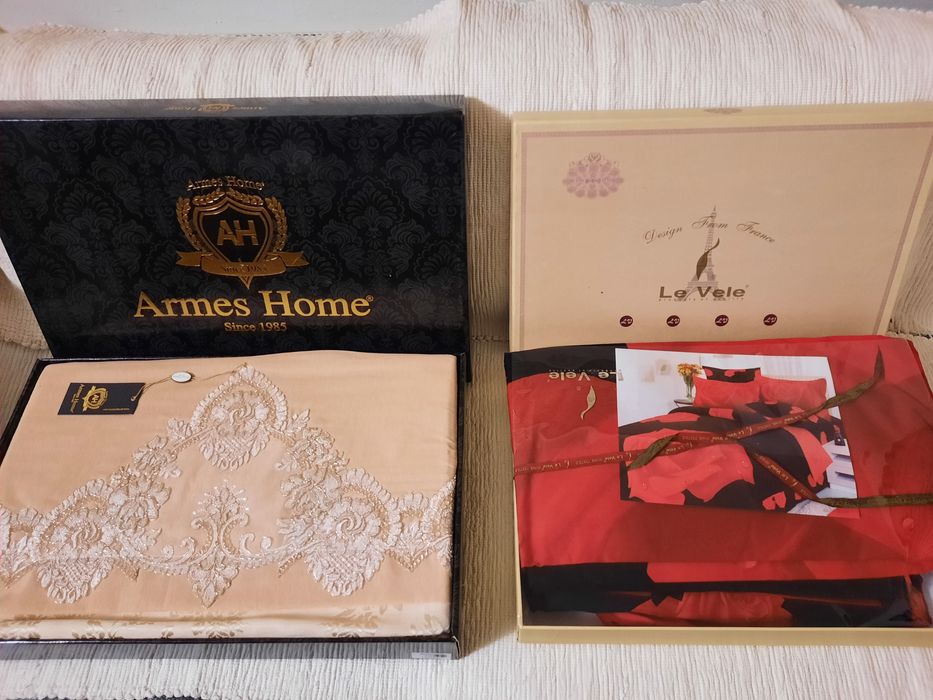 Lenjerie pat "Le Vele" 200 x 220 pat matrimonial, Fete de perna