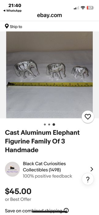 Антикварни декоративни фигурки на слонове изработени от герм. сребро