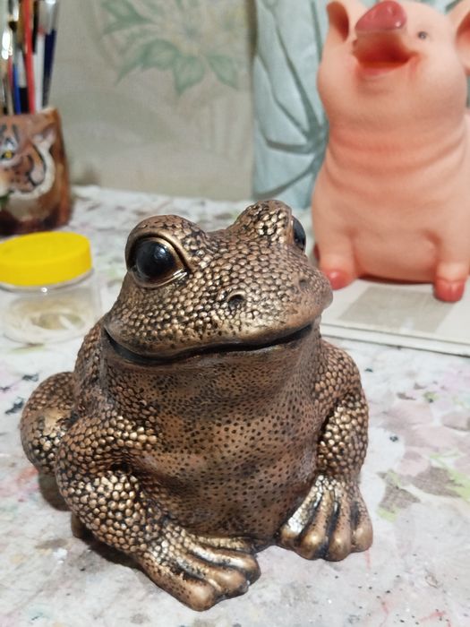 Копилка Лягушка из гипса