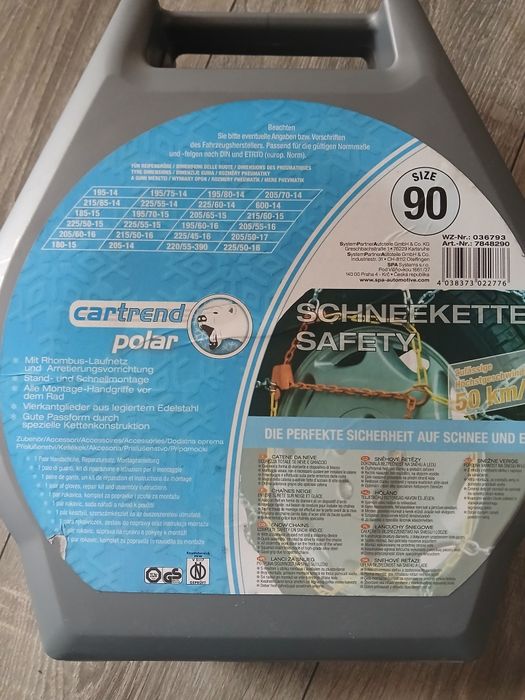Режим с AIВериги за сняг Cartrend Polar (Размер 90)
Всичкo
Продукти
Визуални съответствия
Размери на гумите за вериги размер 90
Изображението показва