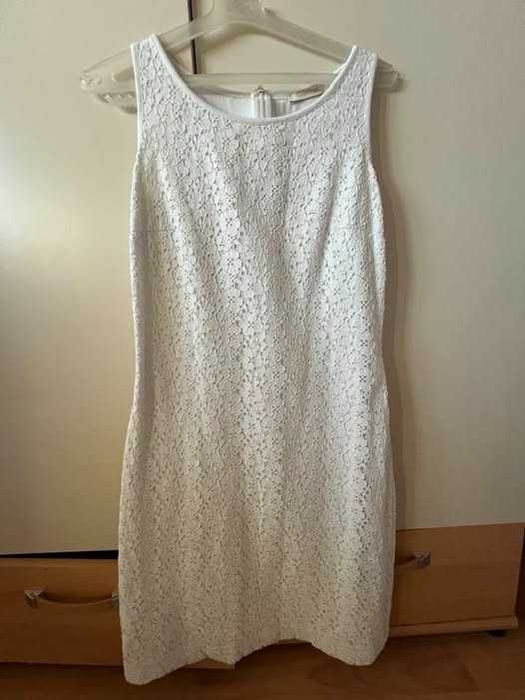 Рокля Дафне, памучна дантела, бяла