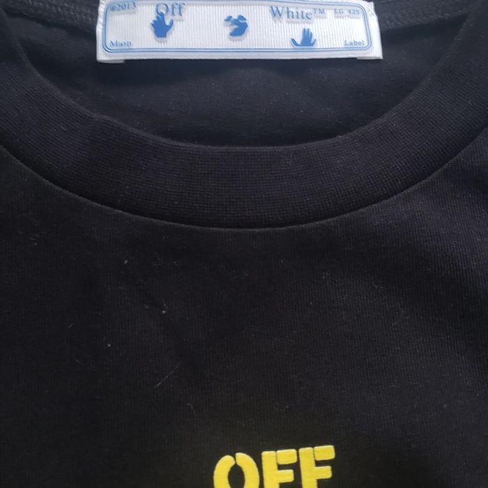 TRICOU OFF WHITE, Caravaggio print, yellow arrows, Negru