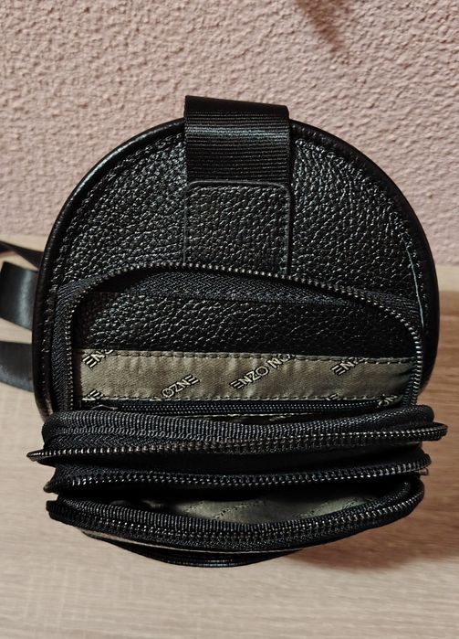 Мъжка чанта през рамо ENZO NORI  естествена кожа черен