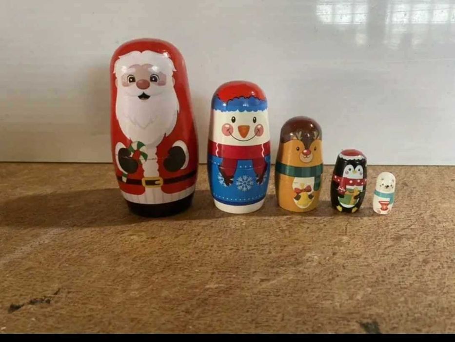 Монтесори Дървена матрьошка с фигурки на животни 5 модела