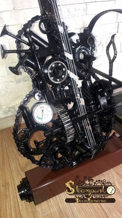 Cadou unic.Chitara stil industrial,steampunk.Obiect decorativ deosebit