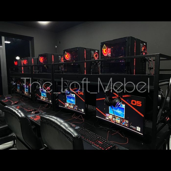 Компьютерная мебель Лофт стиле. GAMECLUB uchun Loft mebellar 550$