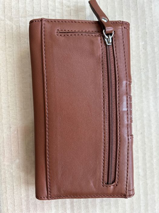 Kipling new leather wallet светло кафяв кожен портфейл