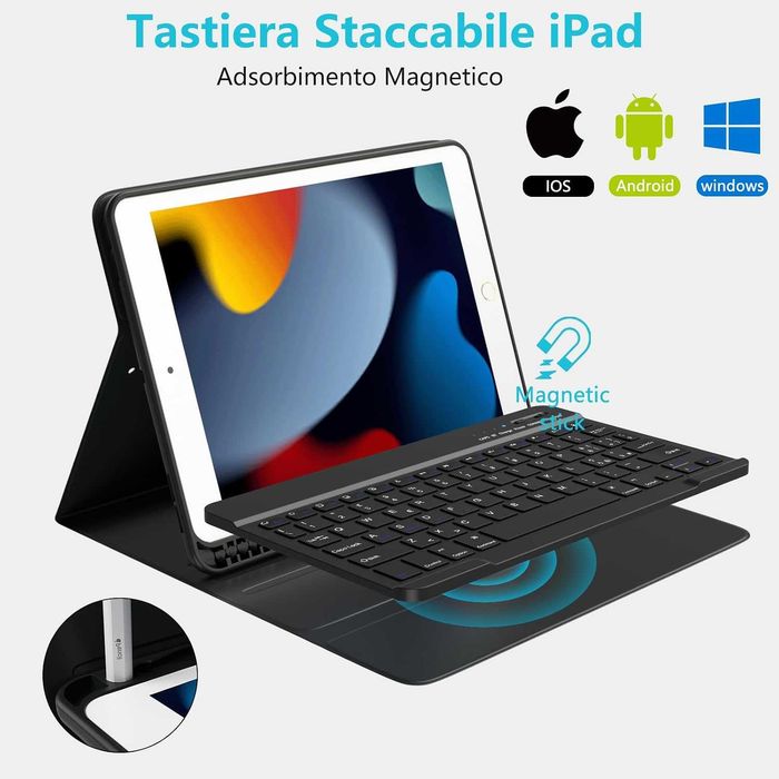 Husa TQQ cu tastatura Bluetooth pentru iPad 10.2 / Air 3 10.5