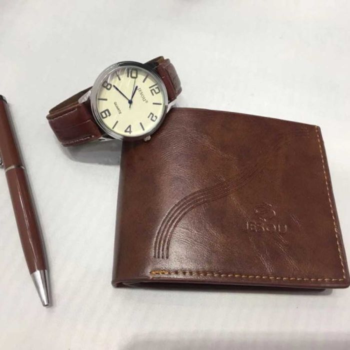 Комплект часовник портфейл и химикал - Jesou. Идеален подарък.