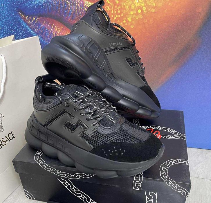 Adidasi Versace Chain Tripple Black Unisex (Livrare cu verificare)