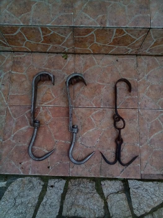 Ченгел за месо от ковано желязо и неръждаема стоманамана