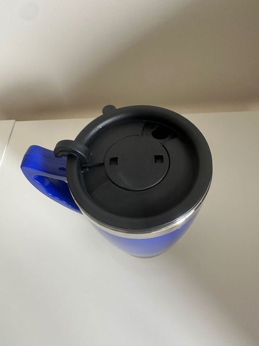 Синя термо чаша с дръжка