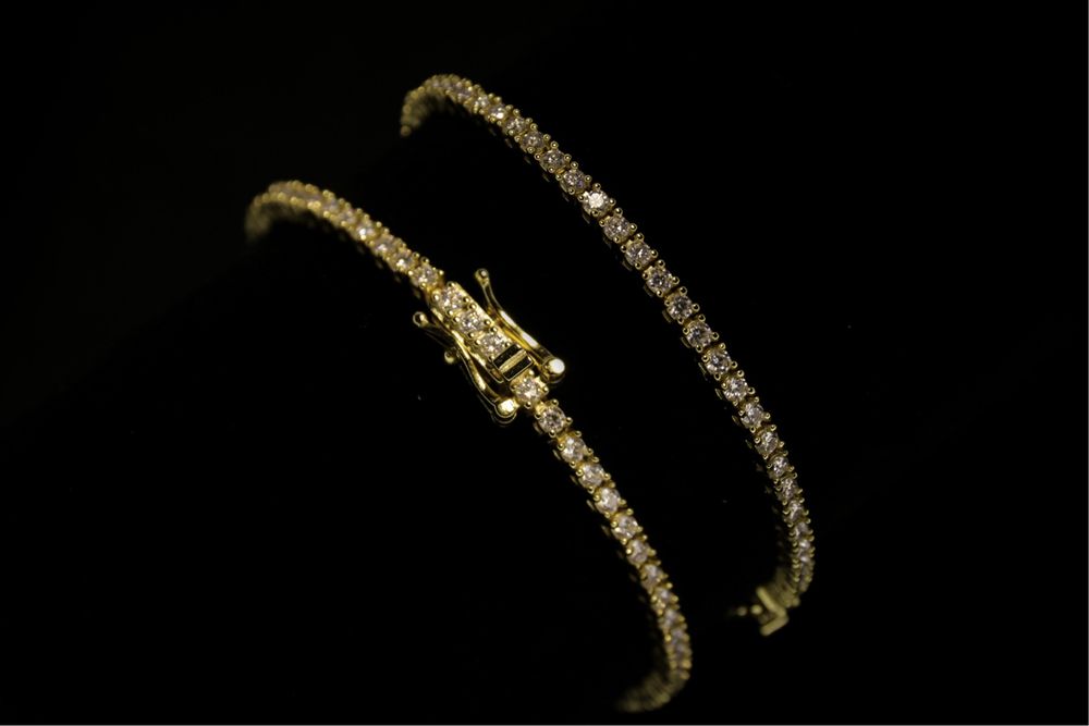 Bratara Tennis premium cu Moissanite 14K Gold plated