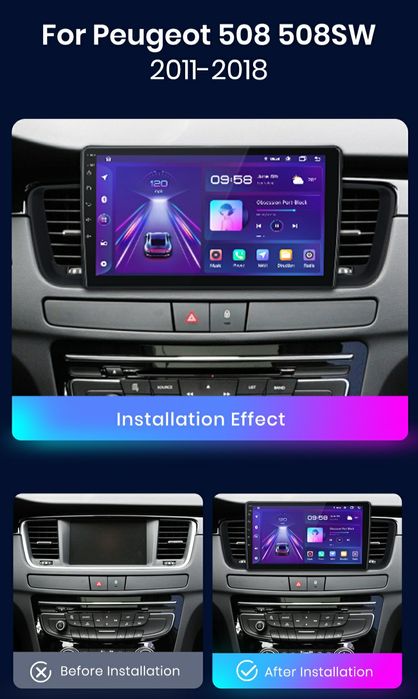 Navigatie Android dedicata Peugeot 508, 508 SW (2012-2020).