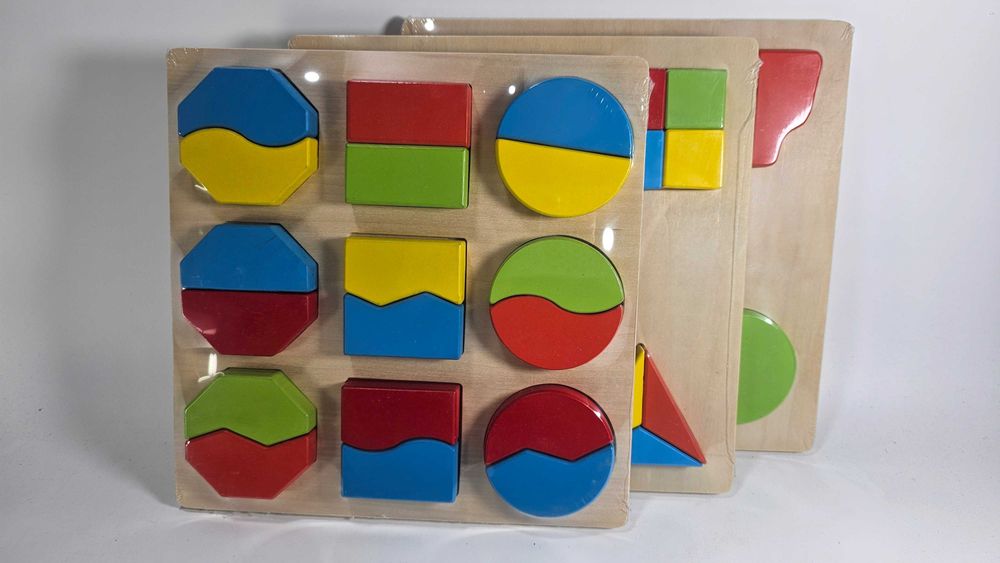 Геометрични Форми Логически Дървени Фигури 18бр. Монтесори игри