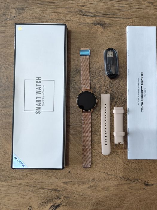 Дамски смарт часовник с два вида каишки ,много функции и 7дни батерия