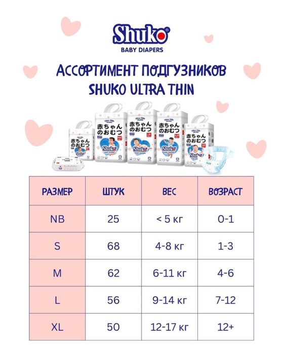 Подгузники SHUKO