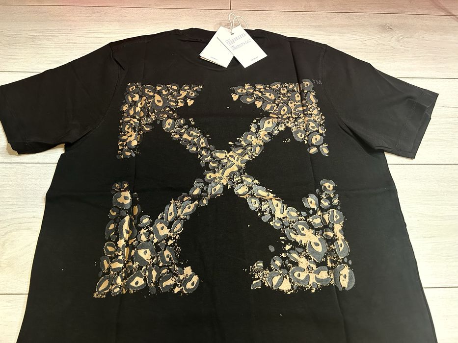 Tricou off white brown print