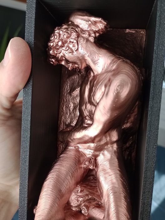 Adonis de Michelangelo, book nook, statuetă decor mitologic biblioteca