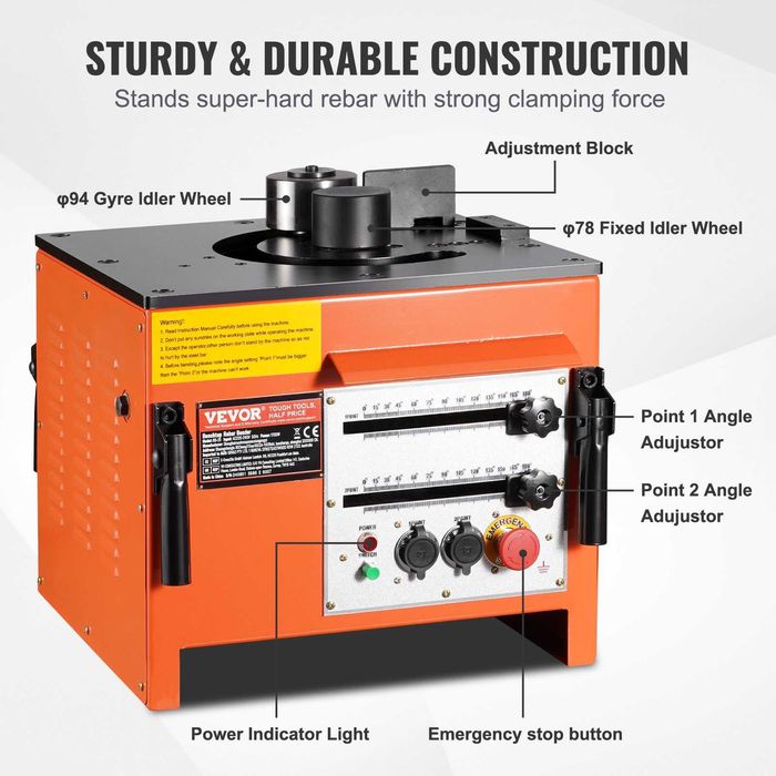 Aparat electric îndoit bare oțel 1700W, 3 unghiuri, 4-25mm